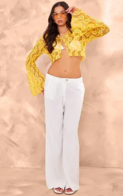 PrettyLittleThing Blouses*Printed Chiffon Embroidered Shirt