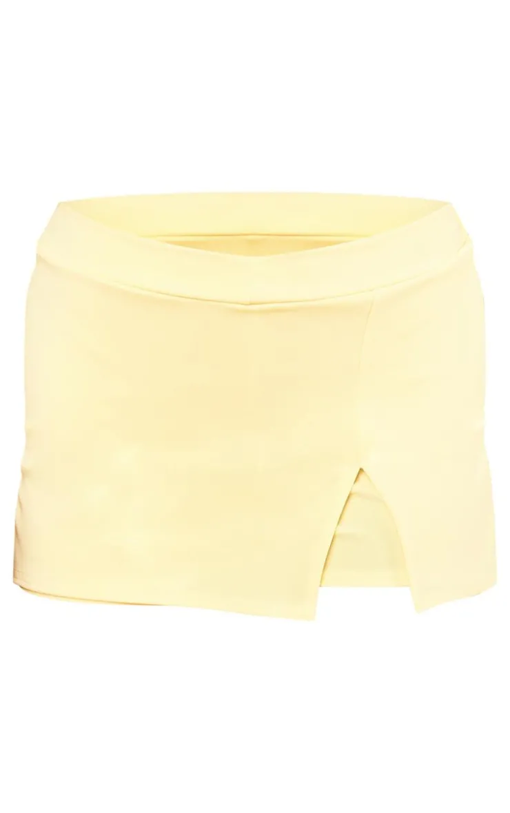 Hot PrettyLittleThing Ruched Side Detailing Skort Lemon