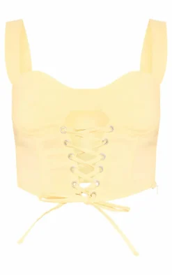 PrettyLittleThing Corsets*Stretch Woven Boned Lace Up Crop Top