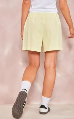 Lemon Structured Linen Look Elasticated Waist Shorts