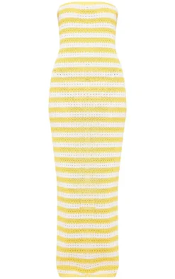 Textured Stripe Bandeau Midaxi Dress-PrettyLittleThing Discount