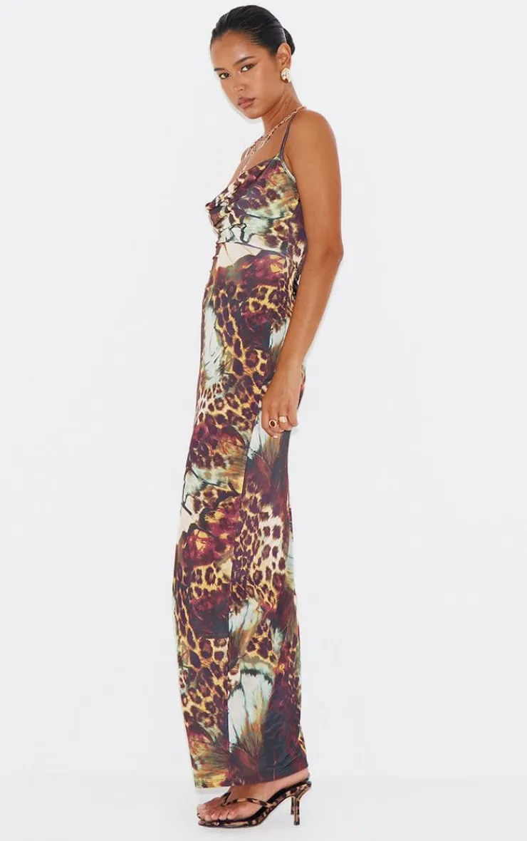 Abstract Print Slinky Maxi Dress-PrettyLittleThing Best