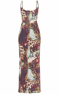 Abstract Print Slinky Maxi Dress-PrettyLittleThing Best