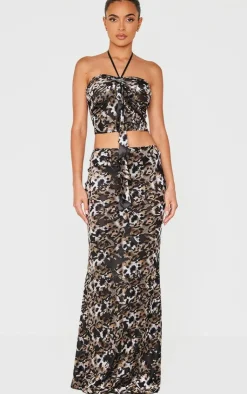 Devore Fish Tail Maxi Skirt-PrettyLittleThing Online