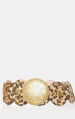 PrettyLittleThing Waist Belts*Faux Suede Studded Buckle Shield Belt