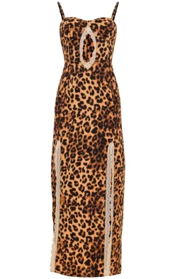 Print Cut Out Lace Detail Maxi Dress-PrettyLittleThing Clearance