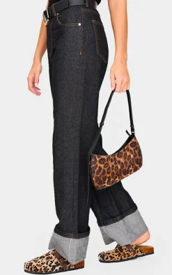 PrettyLittleThing Mules*Print Faux Pony Hair Round Toe Buckle Mule Clog