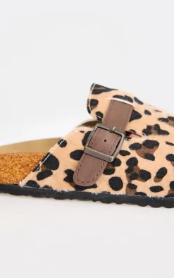 PrettyLittleThing Mules*Print Faux Pony Hair Round Toe Buckle Mule Clog