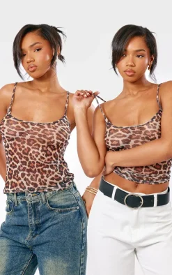 PrettyLittleThing Camisole*Print Mesh Longline Cami