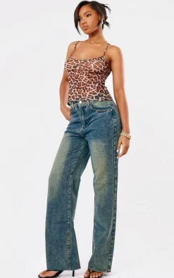PrettyLittleThing Camisole*Print Mesh Longline Cami