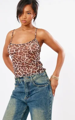 PrettyLittleThing Camisole*Print Mesh Longline Cami