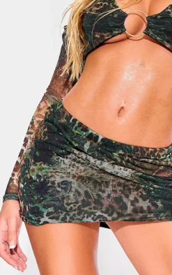 Online PrettyLittleThing Print Mini Skirt Leopard