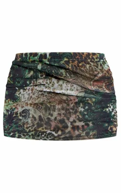 Online PrettyLittleThing Print Mini Skirt Leopard