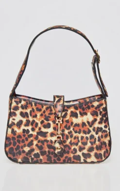 PrettyLittleThing Shoulder Bags*Print Satin Clasp Detail Shoulder Bag