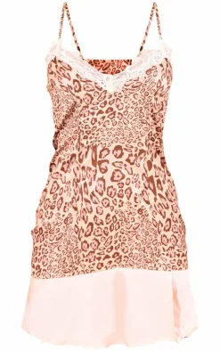 Print Satin Lace Detail Shift Dress-PrettyLittleThing Best