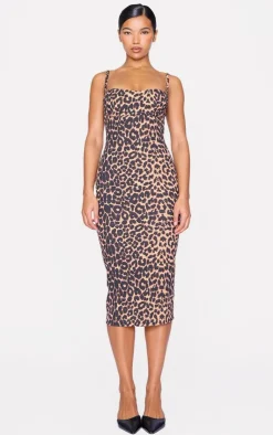 Print Strappy Cup Detail Midi Dress-PrettyLittleThing Sale