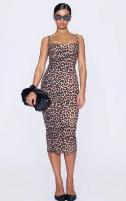 Print Strappy Cup Detail Midi Dress-PrettyLittleThing Sale