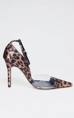 PrettyLittleThing Statement Heels*Satin Perspex Point Toe Court Heels