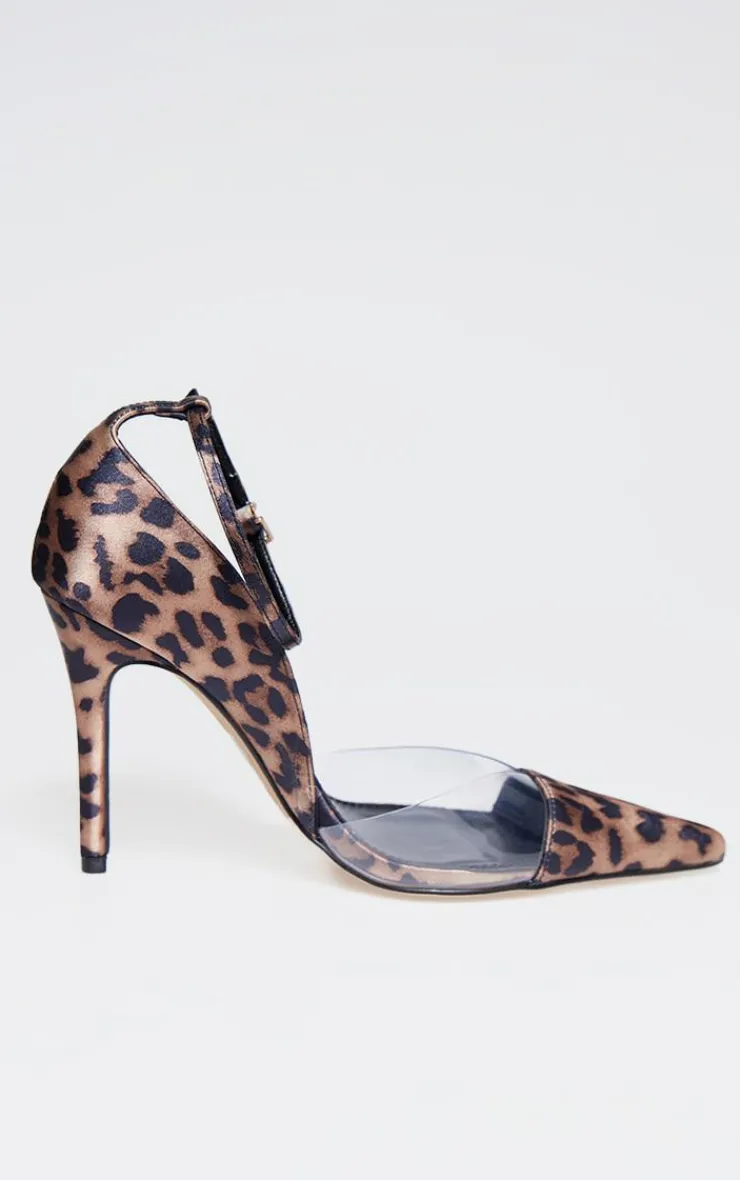 PrettyLittleThing Statement Heels*Satin Perspex Point Toe Court Heels