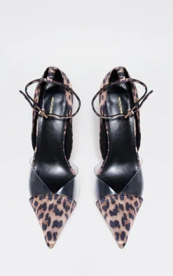 PrettyLittleThing Statement Heels*Satin Perspex Point Toe Court Heels