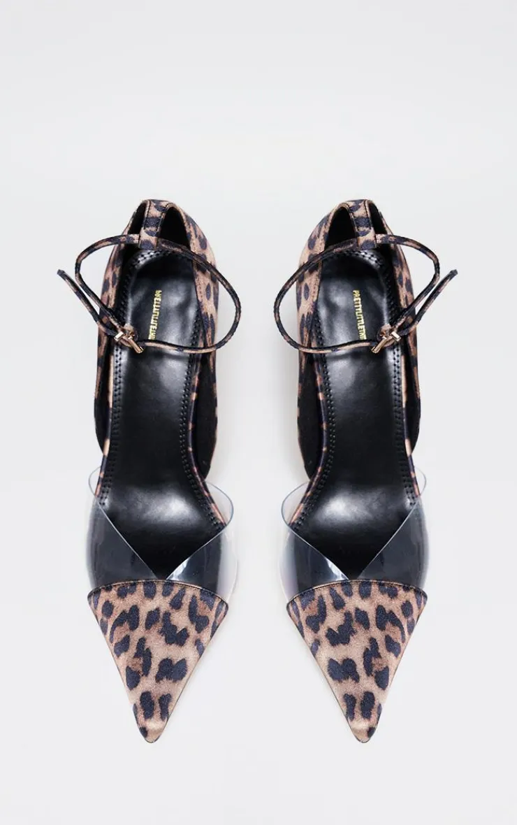 PrettyLittleThing Statement Heels*Satin Perspex Point Toe Court Heels