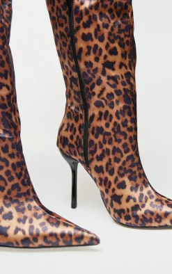 PrettyLittleThing Knee High Boots*Satin Point Toe Over The Knee High Stiletto Heeled Boots