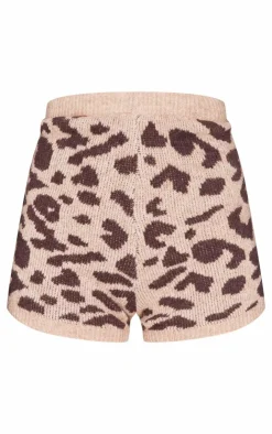 Best PrettyLittleThing Soft Knit Mini Hot Pants Leopard