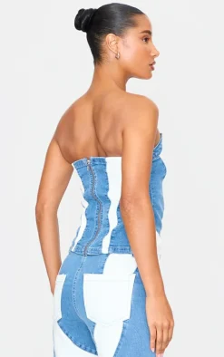 PrettyLittleThing Corsets*Contrast Panel Detail Corset Crop Top