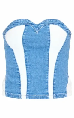 PrettyLittleThing Corsets*Contrast Panel Detail Corset Crop Top