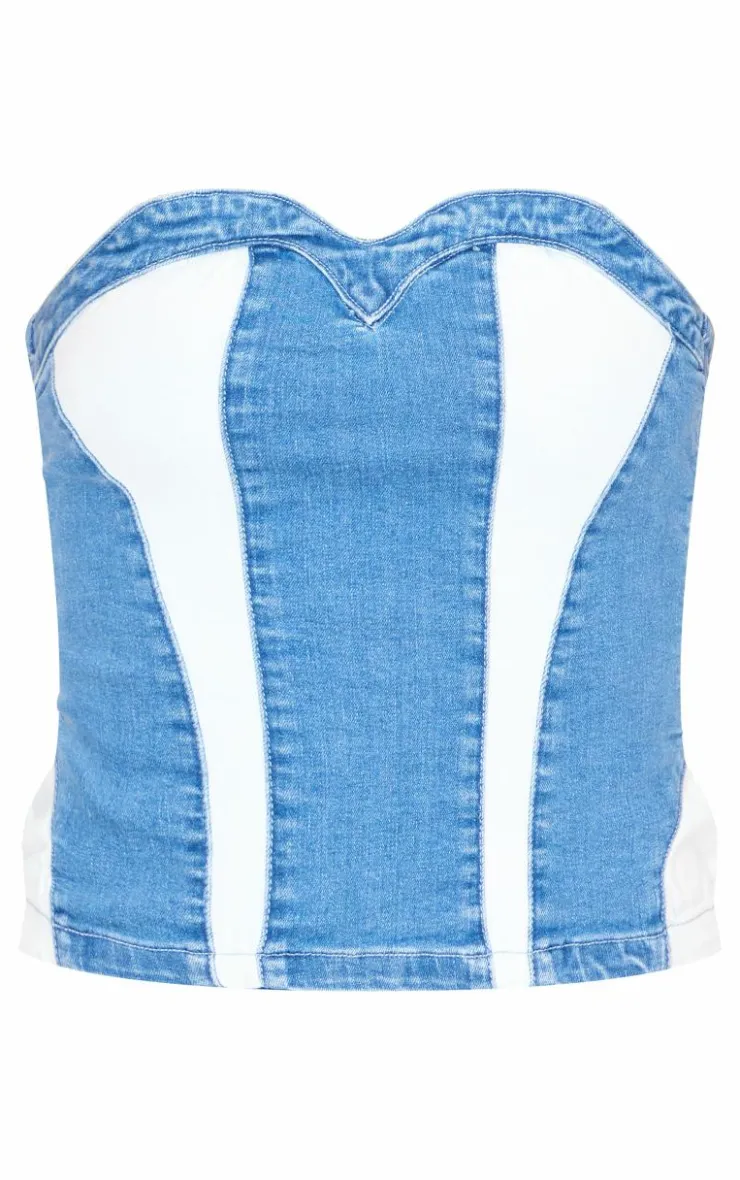 PrettyLittleThing Corsets*Contrast Panel Detail Corset Crop Top