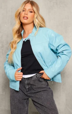 PrettyLittleThing Faux Leather Jackets*Faux Leather Minimalist Racer Jacket