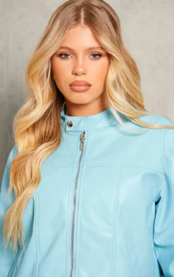 PrettyLittleThing Faux Leather Jackets*Faux Leather Minimalist Racer Jacket