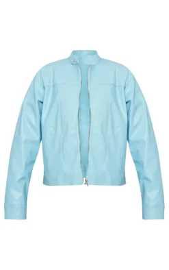 PrettyLittleThing Faux Leather Jackets*Faux Leather Minimalist Racer Jacket