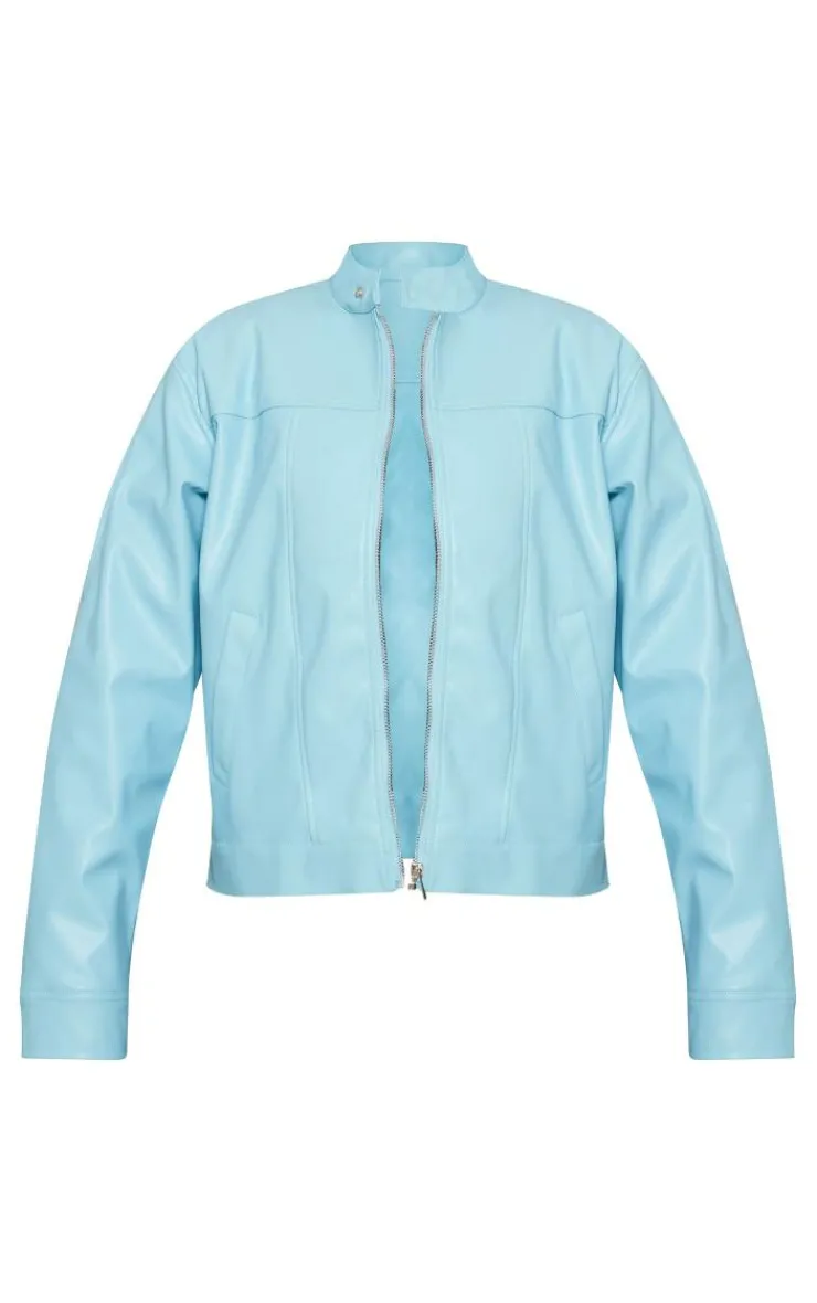 PrettyLittleThing Faux Leather Jackets*Faux Leather Minimalist Racer Jacket