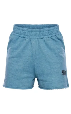 Best PrettyLittleThing Graphic Sweat Shorts Light Blue