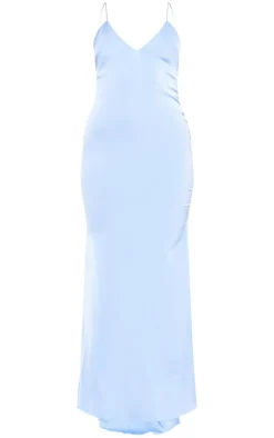 Satin V Neck Maxi Dress-PrettyLittleThing Hot