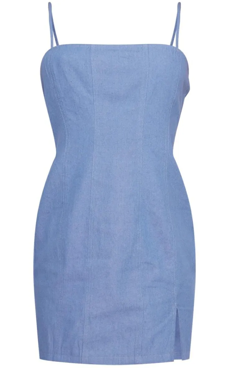 Twill Binded Strappy Bodycon Dress-PrettyLittleThing Discount