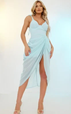 Underwire Detail Draped Midi Dress-PrettyLittleThing Outlet