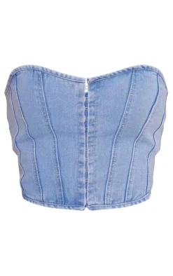 PrettyLittleThing Corsets*Denim Hook And Eye Structured Corset