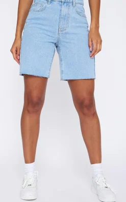 Light Blue Wash Loose Fit Boyfriend Denim Short