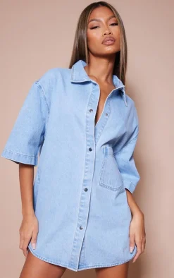 Oversized Denim Shirt Dress-PrettyLittleThing Best