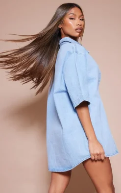 Oversized Denim Shirt Dress-PrettyLittleThing Best