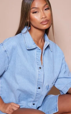 Oversized Denim Shirt Dress-PrettyLittleThing Best
