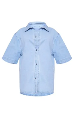 Oversized Denim Shirt Dress-PrettyLittleThing Best