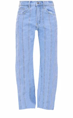 PrettyLittleThing Christmas Day Outfits*Panelled Seam Detail Straight Leg Jeans