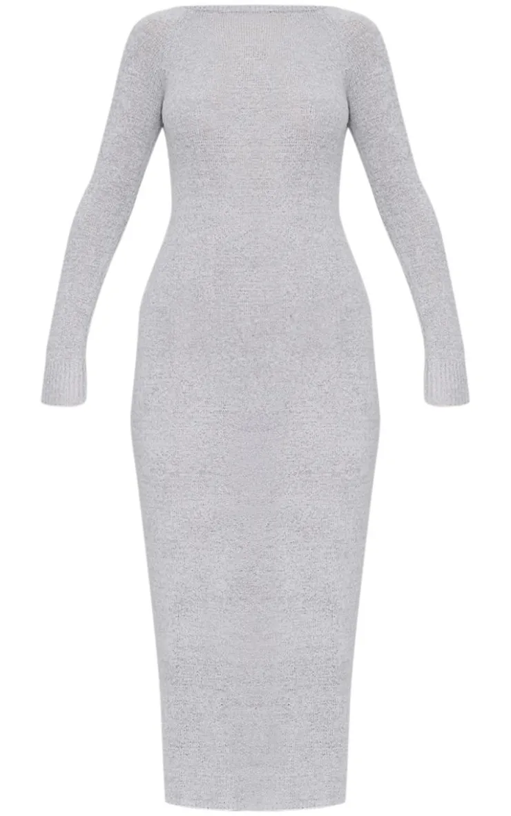 Bobble Knit Long Sleeve Maxi Dress-PrettyLittleThing Hot