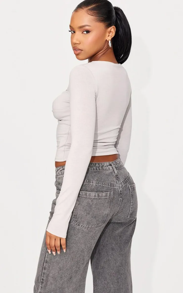 PrettyLittleThing Snatched*Contour Jersey Cut Out Detail Long Sleeve Top