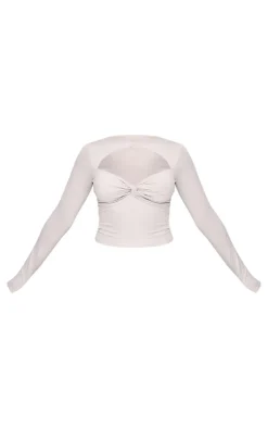 PrettyLittleThing Snatched*Contour Jersey Cut Out Detail Long Sleeve Top