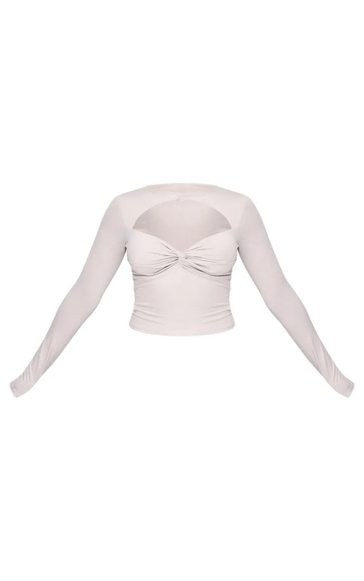 PrettyLittleThing Snatched*Contour Jersey Cut Out Detail Long Sleeve Top