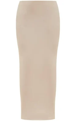 Sale PrettyLittleThing Faux Suede Maxi Skirt Light Grey